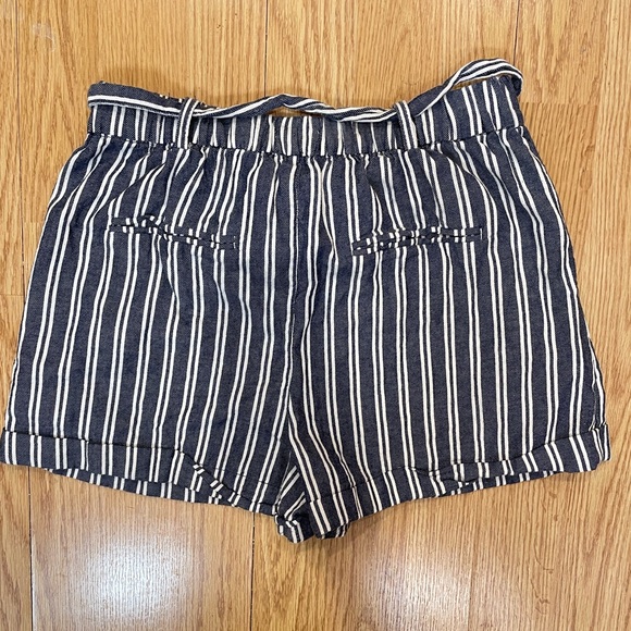 Altar’d State high rise navy blue and what striped cotton on shorts - Picture 2 of 7